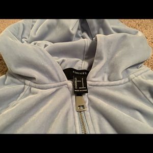 Blue forever21 crop top jacket